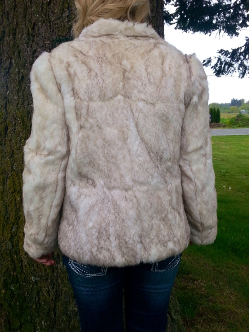 Real Fur Coat / White fur jacket / by Cheapvintagefashion