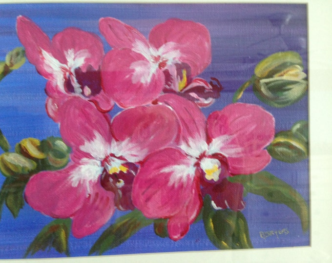 Pink Orchids in a 14 x 16 Gold Frame