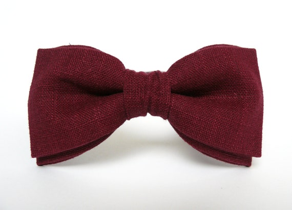 Men's Bow Tie by BartekDesign burgundy maroon by BartekDesign
