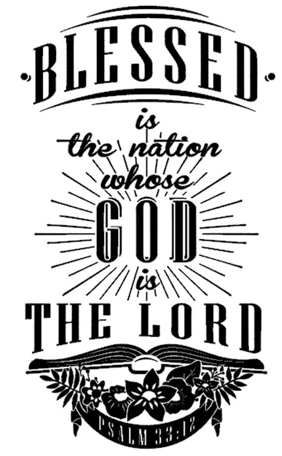 Blessed Is The Nation Whos God Is The Lord Wall Decal