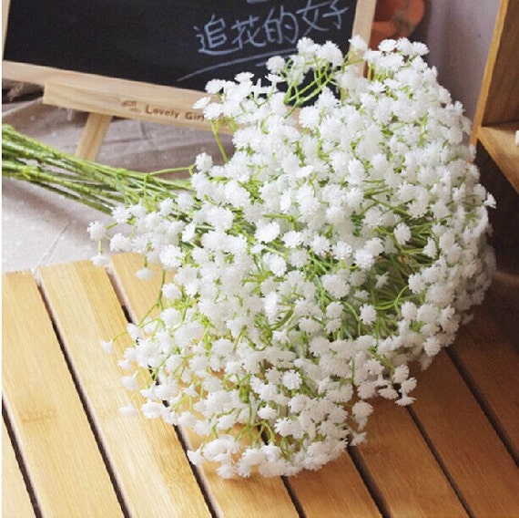 10 Stems 58cm white Babys breath bouquet flowers wedding table ...