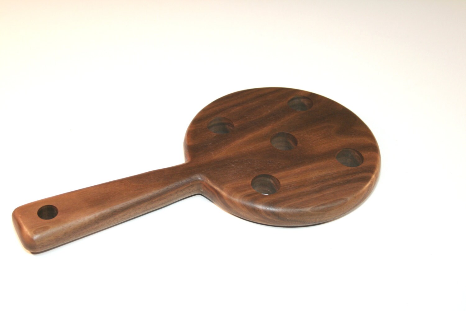 Round BDSM Spanking Paddle With Holes Walnut Great for OTK