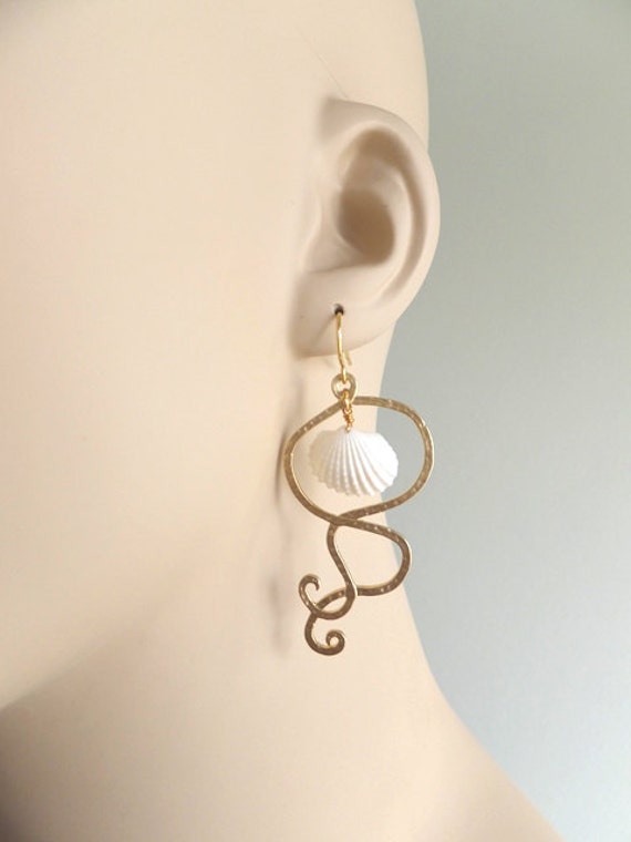 Gold Seashell Earrings