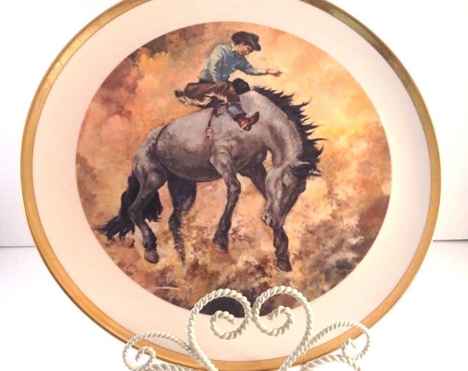 Western Wall Hanging, Cowboy Plate, Arizona Rodeo Plate, Vintage Western Decor, Gift For Him, Gift For Christmas, Gift For Father