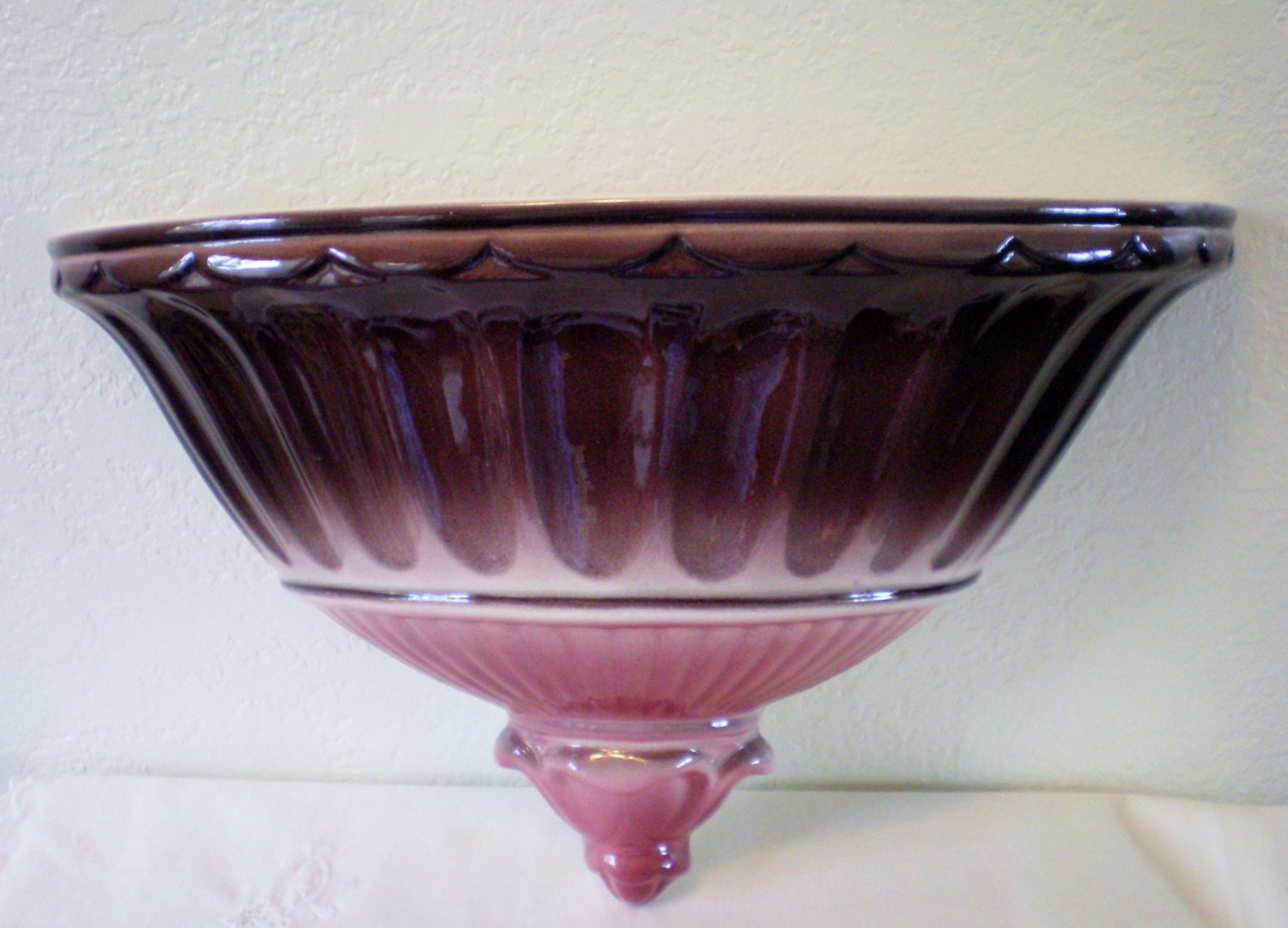 Vintage Los Angeles California Pottery Pink and Brown Wall