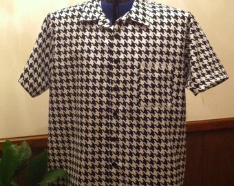 FRATELLO HOUNDSTOOTH WOOVEN FABRIC SHIRT FRV4157P2 BLACK main image 1