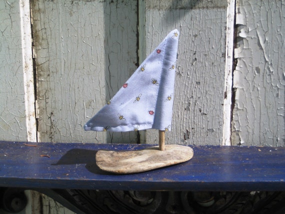 Kleine holz boot lila segelboot driftwood art kinder craft kit