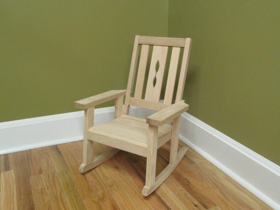 Child's oak rocking chair unfinished Free Shipping