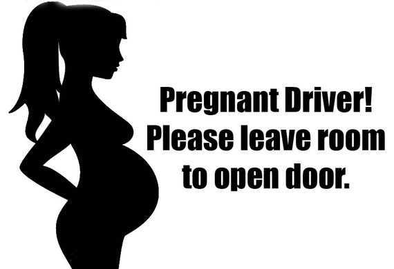 Pregnant Please Leave Room To Open Door Vinyl Car Decal 6504