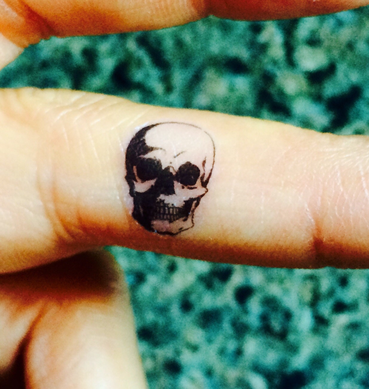 5 Halloween Skull Temporary Tattoo Tiny / Fake Tattoos / Set