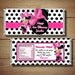 Printable Minnie Mouse Birthday Candy Bar Wrapper Black Pink