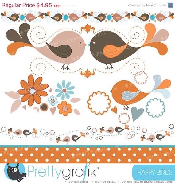 80% OFF SALE bird tweets clipart commercial use, vector graphics, digital clip art, digital images - CL428 Il_570xn