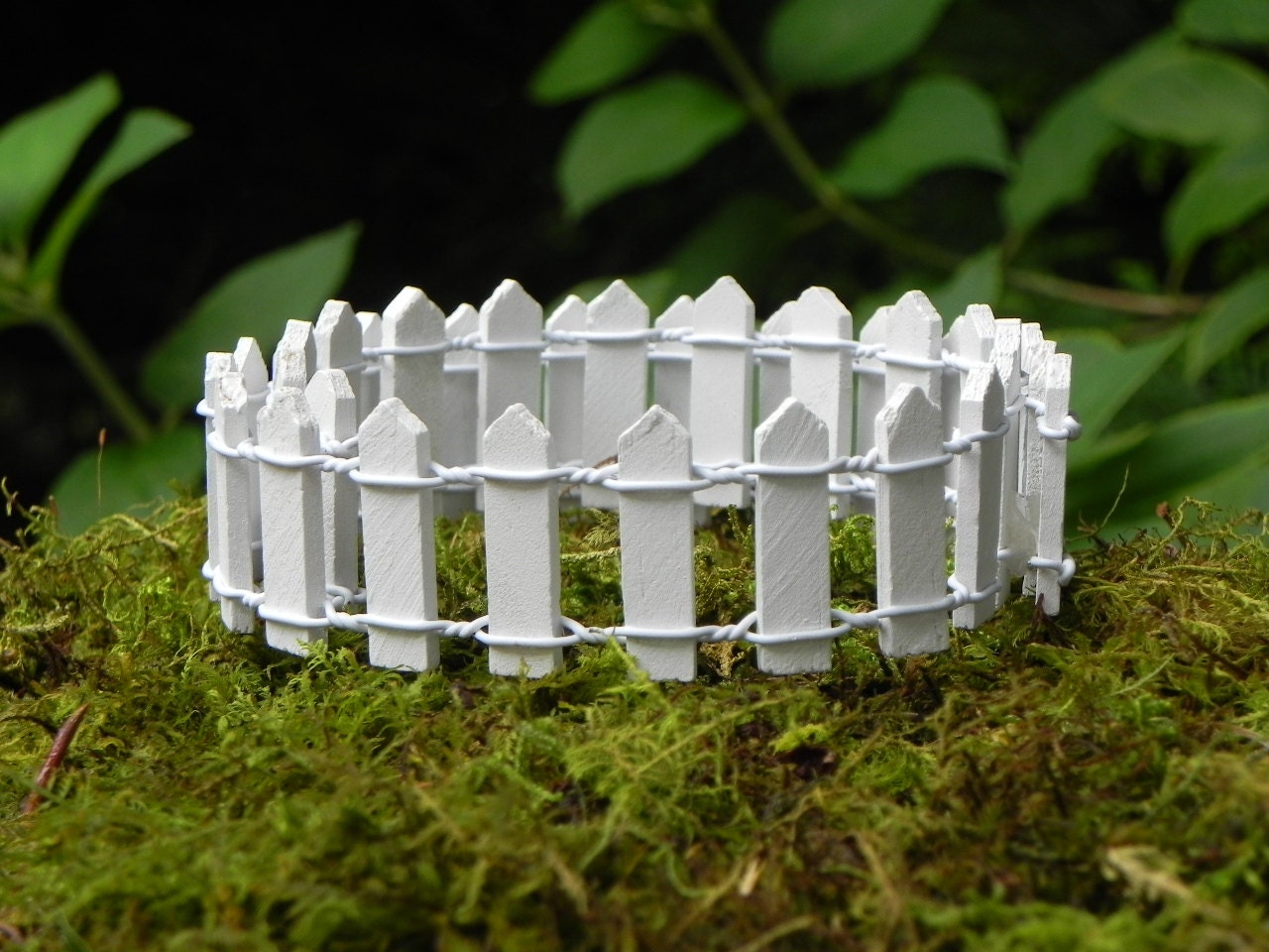 White picket fence miniature fairy garden accessories 1 inch
