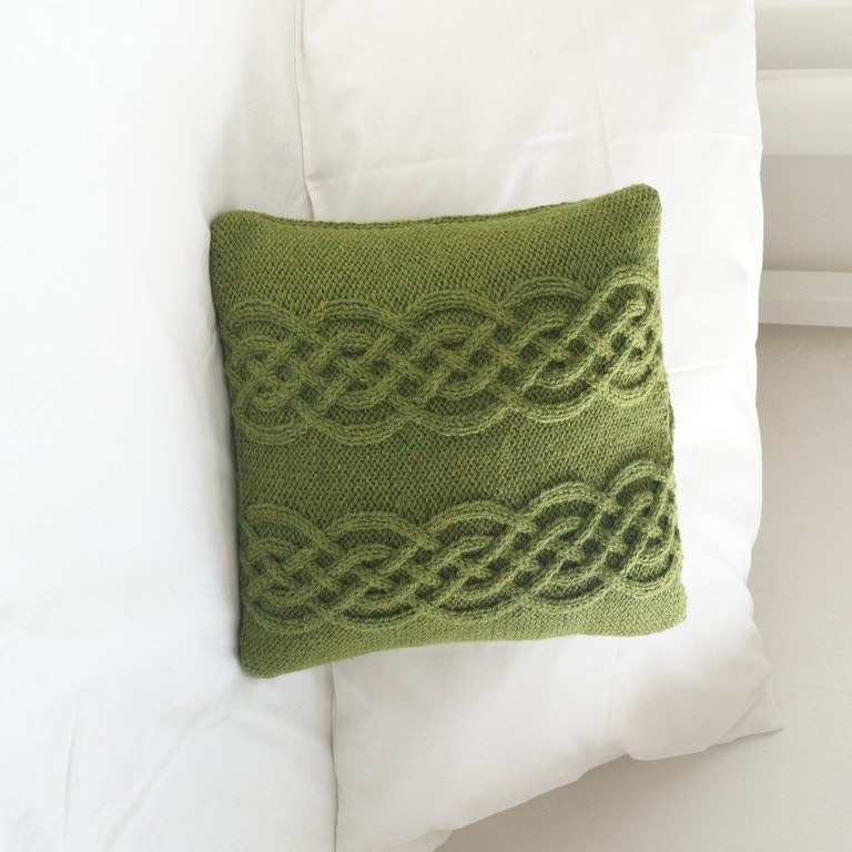 Knitted pillow cover Hand Knit Pillow Sham Cable Knit Wool