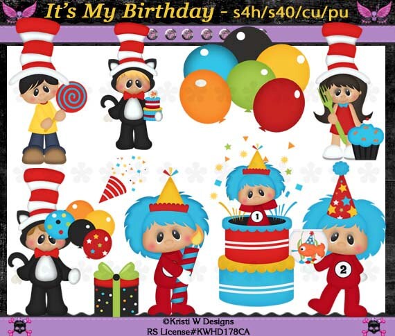 It's My Birthday Digital Clip Art Set INSTANT DOWNLOAD by CapZone