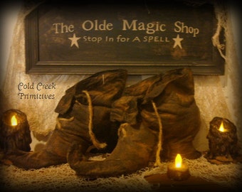 Primitive Witches Shoes Halloween Decor