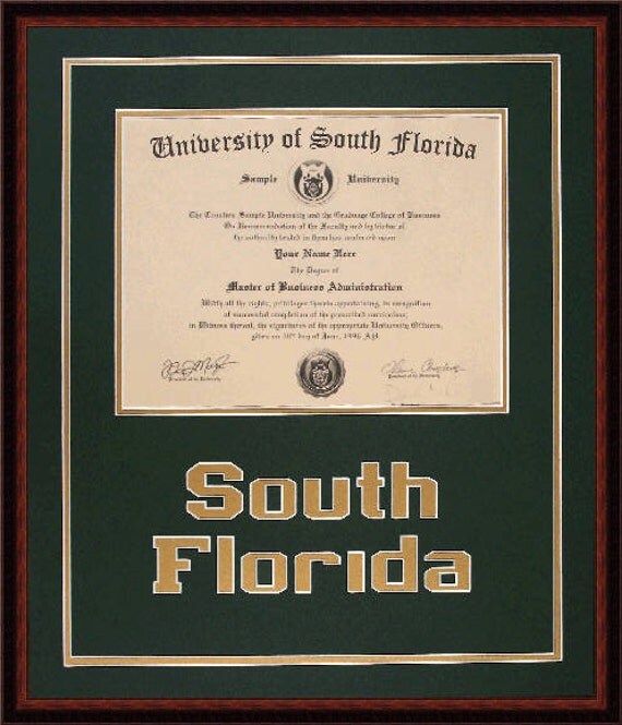 South Florida University Diploma Frame by DiplomaFrames on Etsy