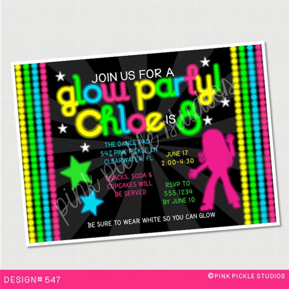 Neon Invitations Card 7