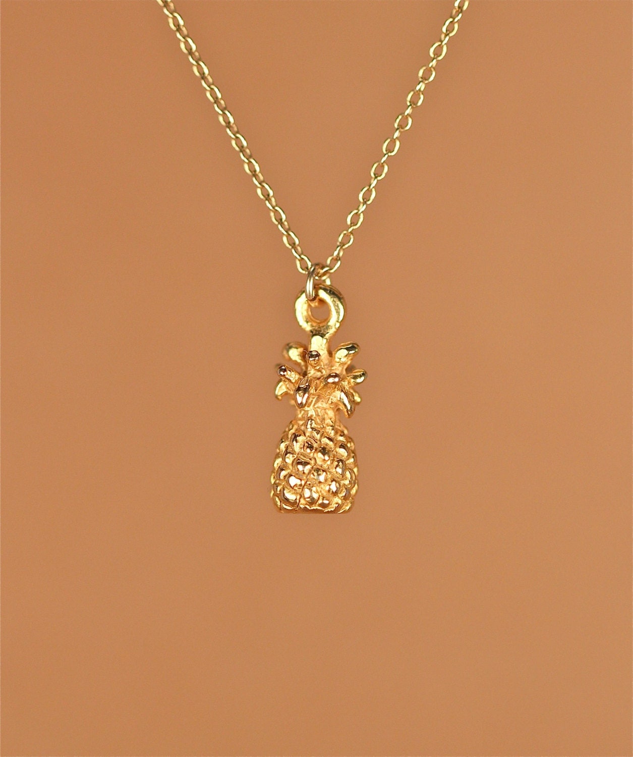 Pineapple necklace little gold pineapple necklace by BubuRuby