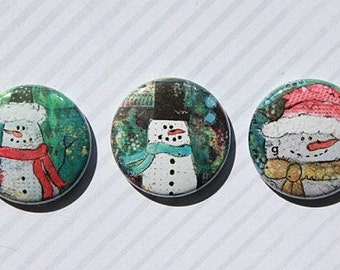 3 badges 1 "Mixed Media Christmas