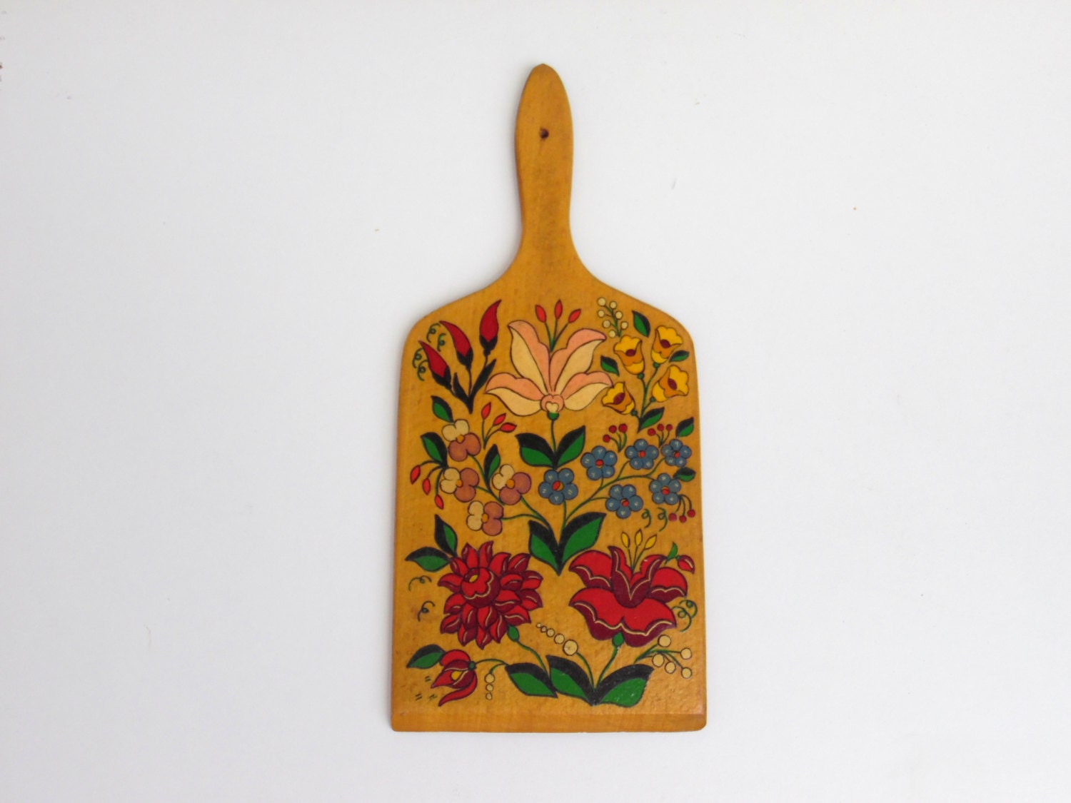 Vintage Wood Cutting Board Hand Painted Hungarian by AdryVintage