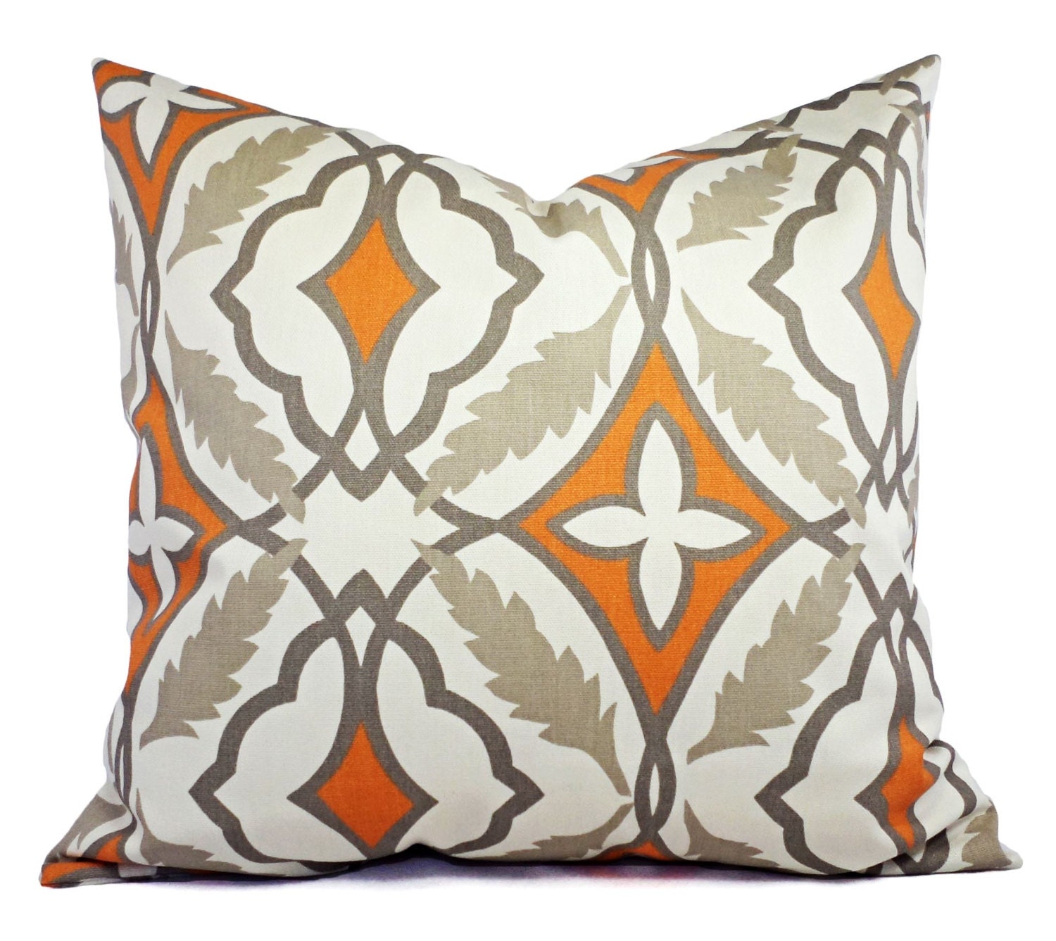 Two Decorative Pillow Covers Orange and Beige by ...