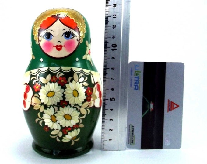 Art Nesting Dolls 7 pcs Inlaid Russian Matryoshka doll Traditional babushka doll Russian stacking dolls for kids Wooden doll Bellis
