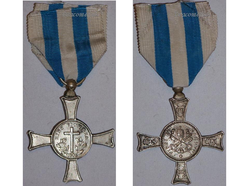 Croce commemorativa Vaticano Mentana battaglia medaglia 1867