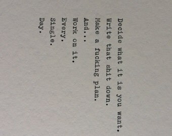 Hand Typed Quote On Vinatge Typewriter