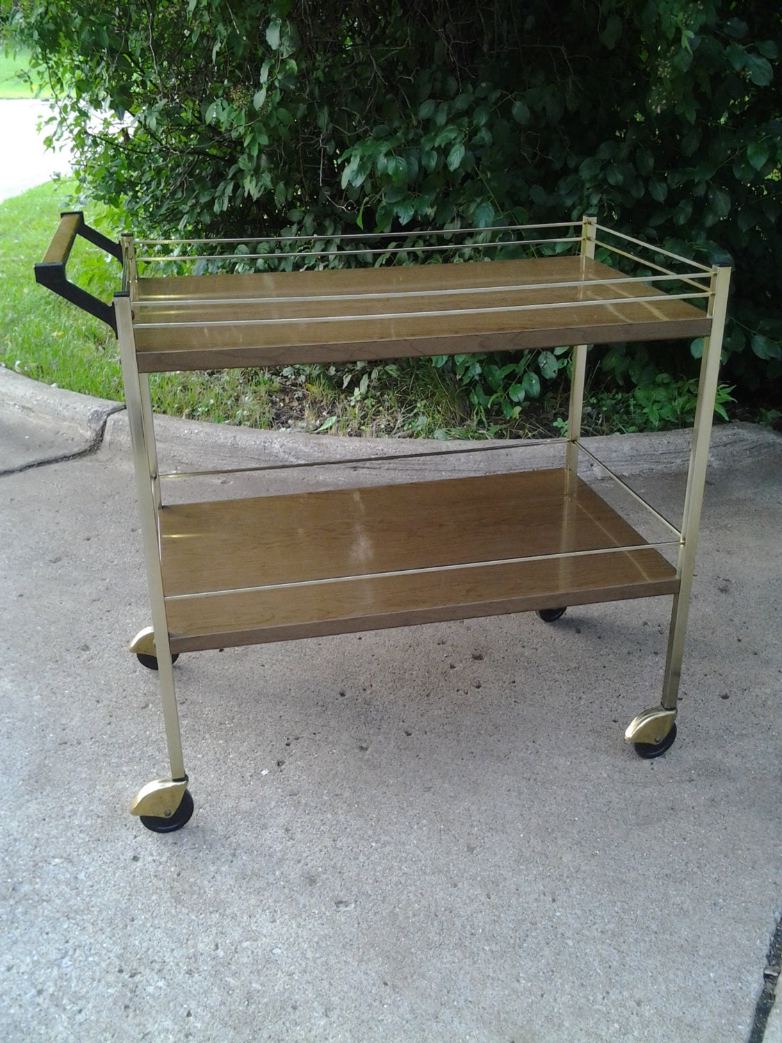 Bar cart vintage rolling bar cart mid century modern bar cart vintage