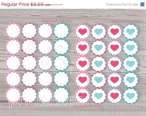 ON SALE 50 % OFF Valentine Circle Tags 2 in Scalloped Round Blank Tags Heart Circle Tag Instant Download Pdf Png file Il_570xn