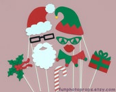 Christmas Photobooth Prop Set - 10 Piece Santa and his Little Helper Photo booth Prop Set Il_170x135