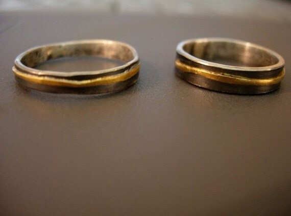 gold recycled Gold Bands Organic  18k Rustic  wedding  Wedding Wedding Bands Wedding  Recycled band