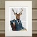 Distinguished Deer Portrait Deer Art Print Woodland by FabFunky