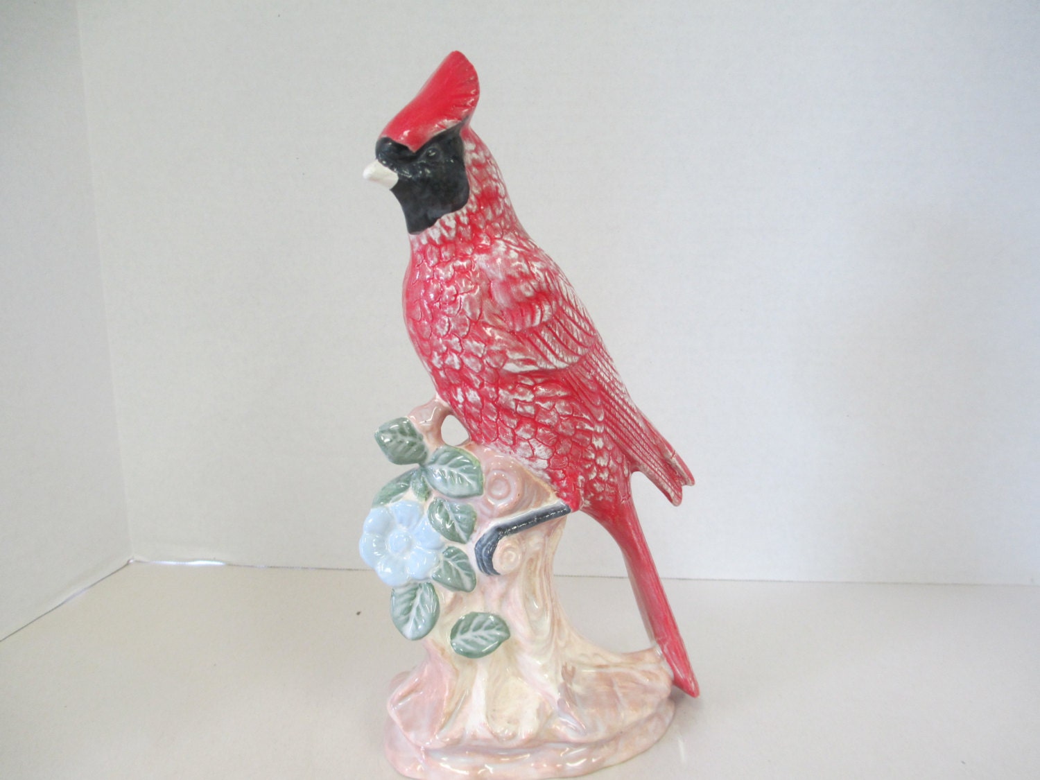 Vintage ceramic Cardinal bird figurine1979. by thefeathermerchant2