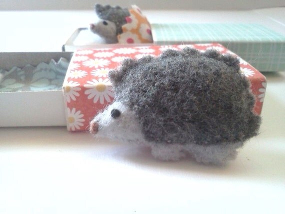 Hedgehog in a Matchbox by owlhaveyouinstitches on Etsy