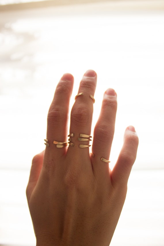 Items similar to 14k gold fill adjustable cuff ring on Etsy
