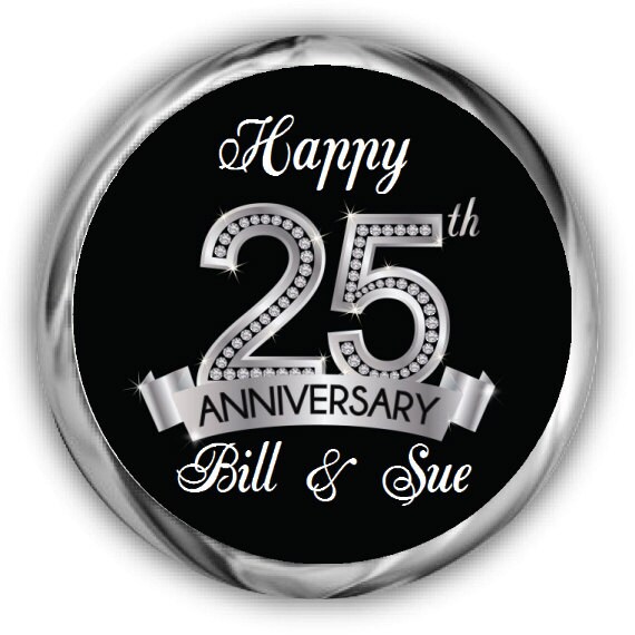 Diamond Anniversary Stickers • Personalized Anniversary Labels • 25th