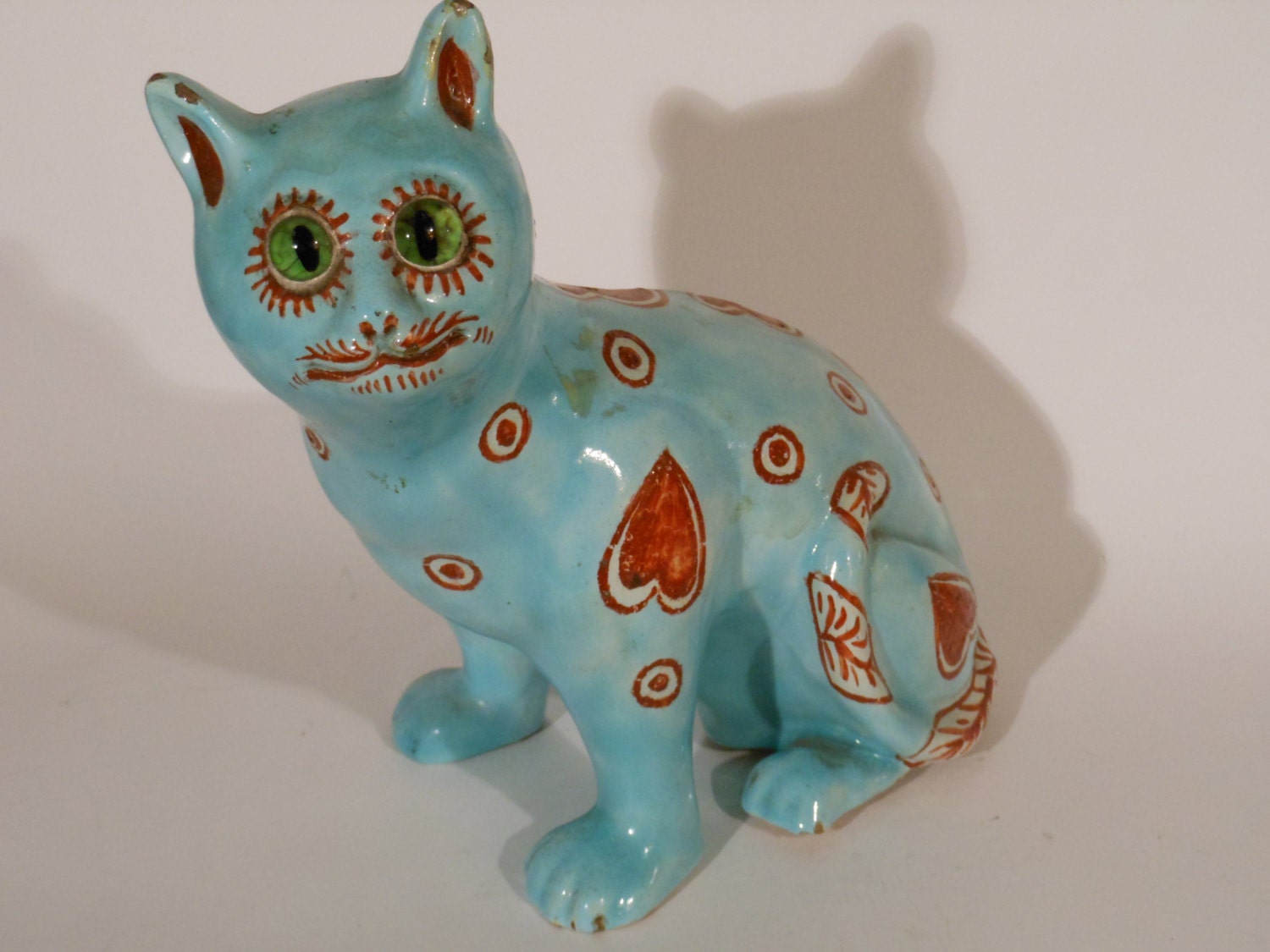 Early 20th century Mosanic pottery faience cat Galle style