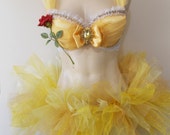 Belle Inspired- Yellow Rave Outfit With Matching Tutu