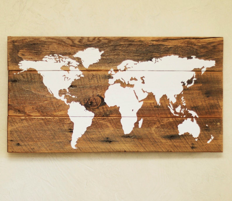 Wood World Map S Push Pin Travel Map Reclaimed Wood Wall