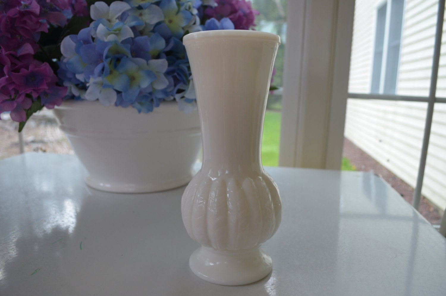 vintage Randall white milk glass vase