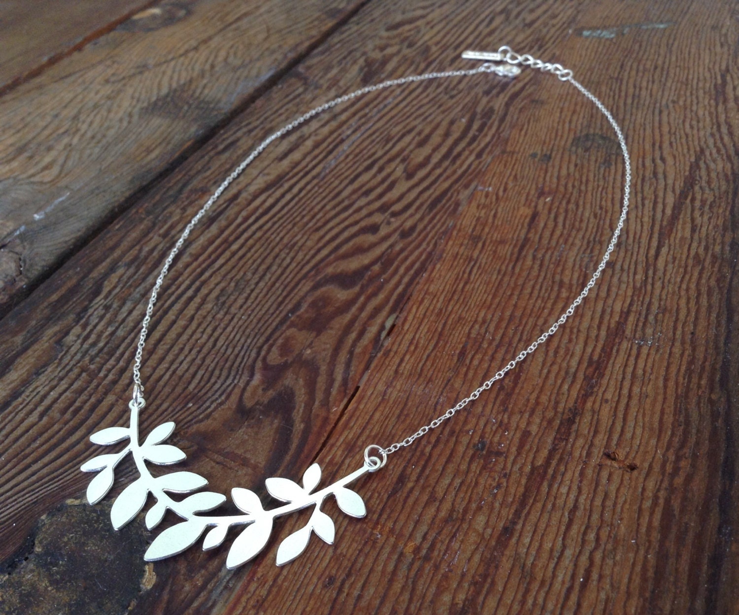 Double Branch Necklace Floral Jewelry Woodland Jewelry