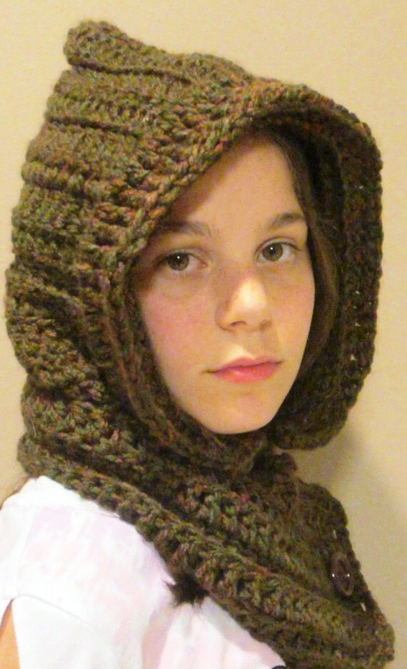 crochet scarf pattern hooded simple Scarf Cowl by Neckwarmer Crochet Pattern Hooded APieceOfCrochet