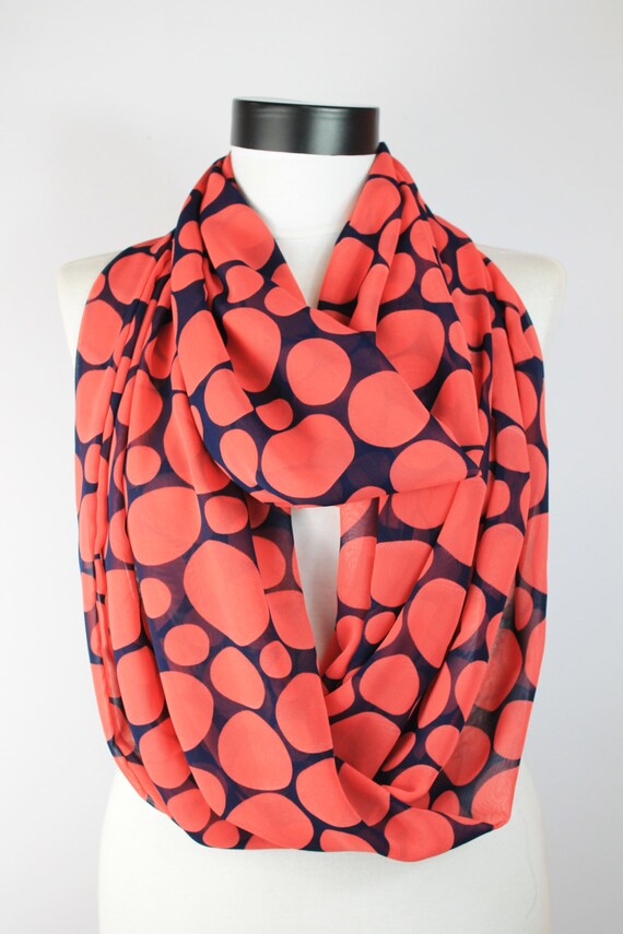 Items Similar To Red Scarf Polka Dot Scarf Infinity Scarf Scarfs Boho