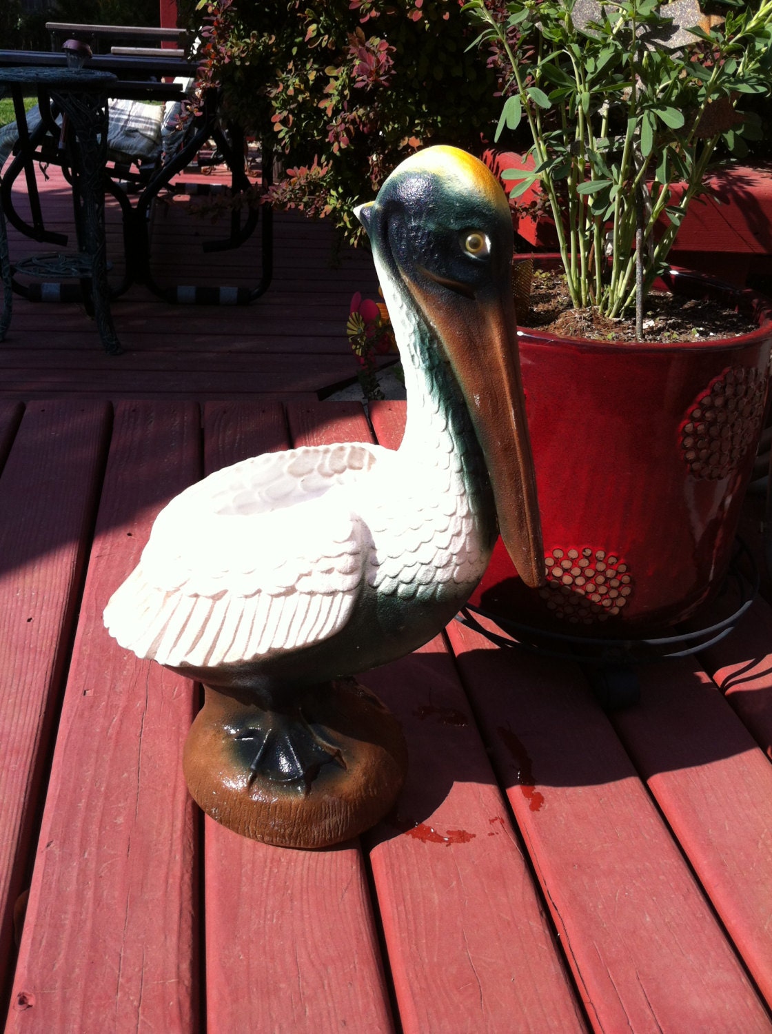 plastic pelican lawn ornament