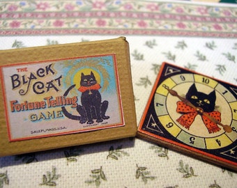 Black Cat Fortune Telling Game 1:12 scale for Dollhouses