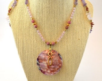 Rose Quartz & Rhodonite Necklace
