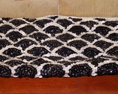 Vintage Black & White Sequin Clutch 1950s Era