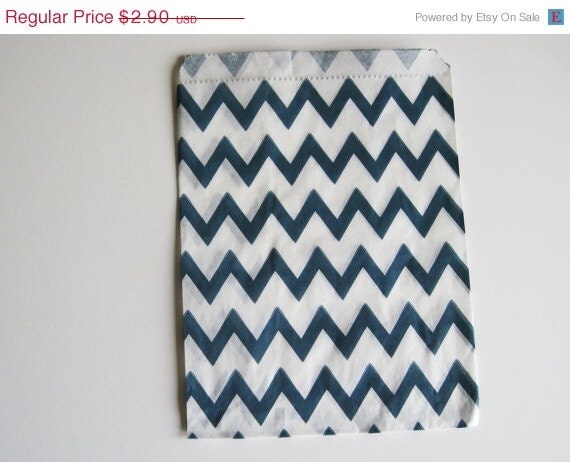 ON SALE 12 Navy CHEVRON Designer Party Favor Bags, Weddings, Birthday, Shower Il_570xn